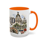 Madrid Coffee Mug | Spain Travel Souvenir | Vintage Illustrated City Gift | 11 oz 15 oz Accent Mug