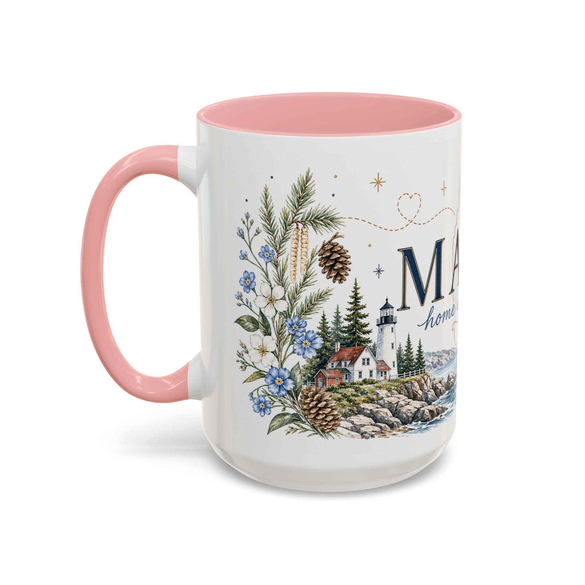 Maine State Mug | Moving Away, Long Distance Friendship Gift | 11oz 15oz Accent Mug