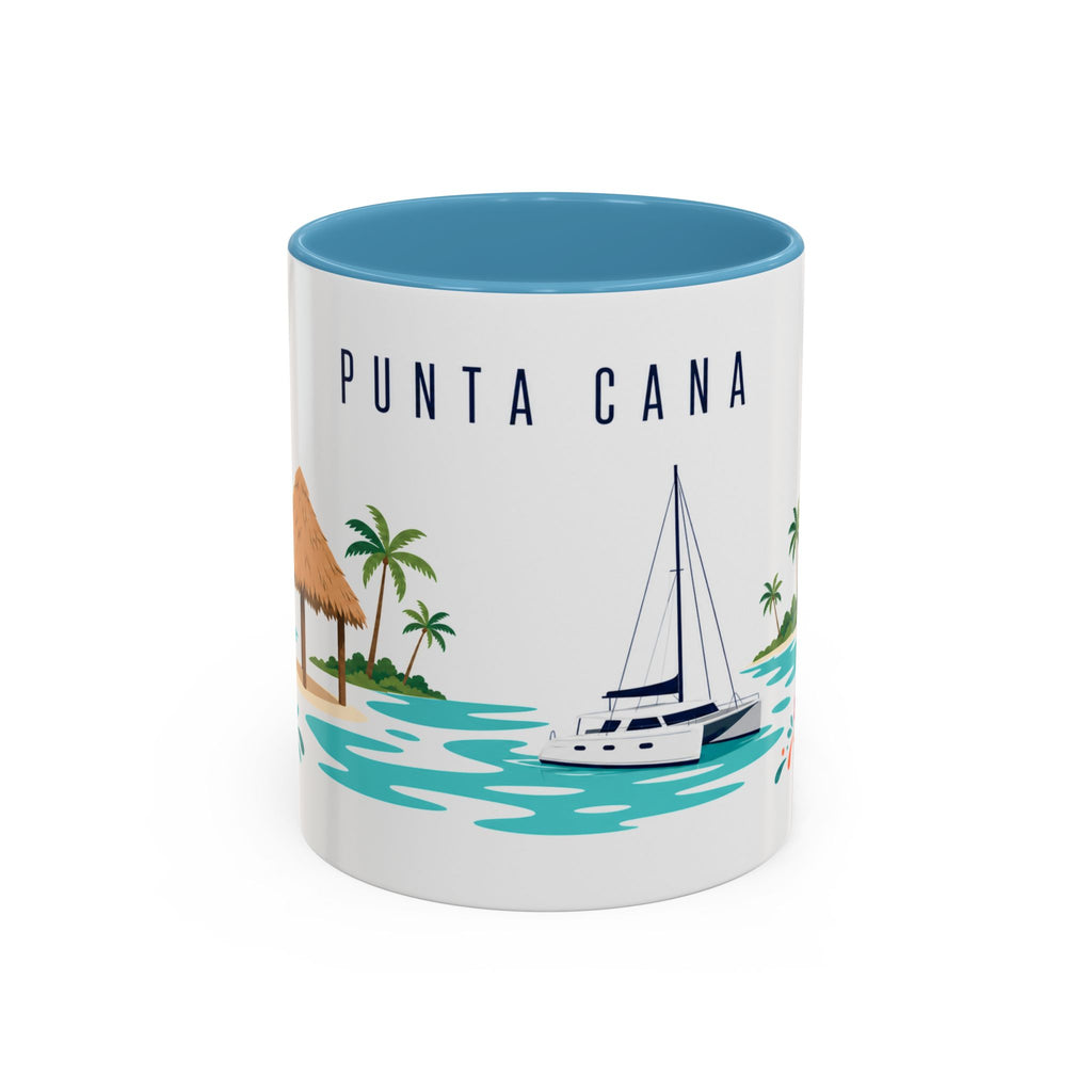Punta Cana Coffee Mug | Dominican Republic Travel Souvenir | Porcelain Decal City Gift | 11oz 15oz Accent Mug