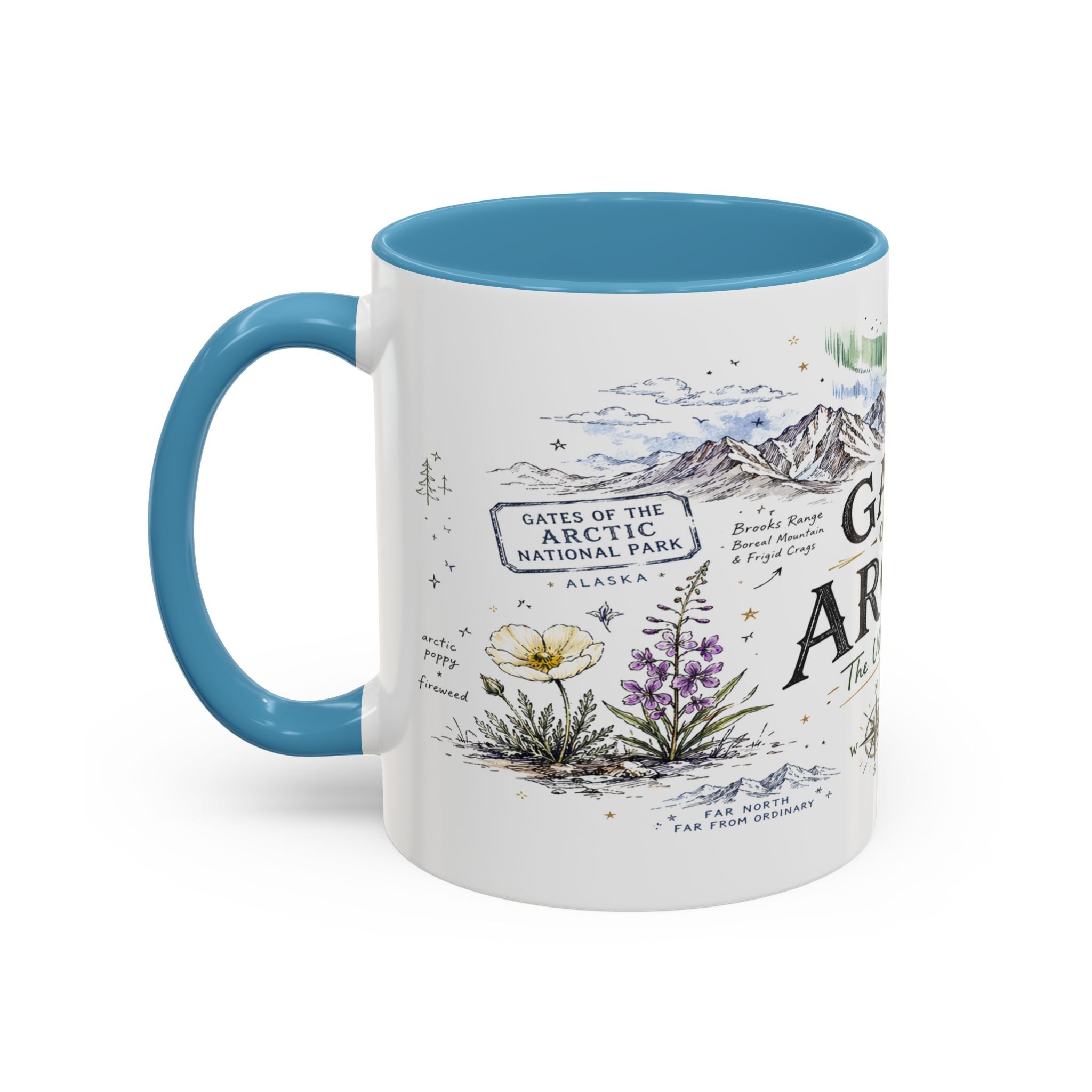 Gates of the Arctic National Park Coffee Mug | Alaska Arctic Wilderness Gift | Accent Color Ceramic 11oz 15oz