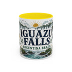 Iguazu Falls Coffee Mug | Travel Destination Souvenir Gift | Accent Color Ceramic 11oz 15oz