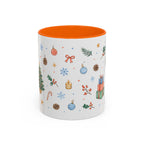 Christmas Mug | Watercolor Tree Gifts Wreath Holiday Cup | Accent Coffee Mug 11oz 15oz