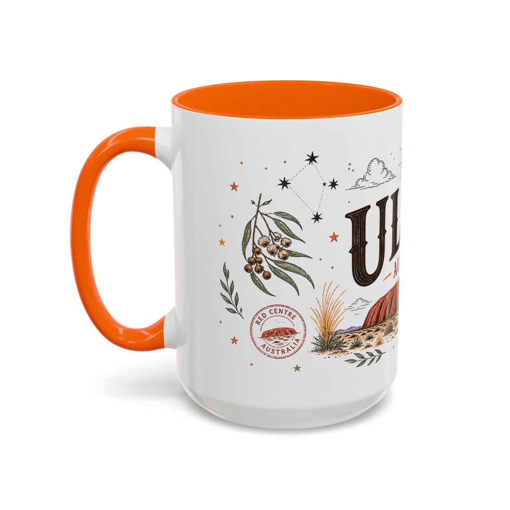Uluru Coffee Mug | Travel Destination Souvenir Gift | Accent Color Ceramic 11oz 15oz