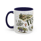 Tuscany Coffee Mug | Travel Destination Souvenir Gift | Accent Color Ceramic 11oz 15oz