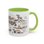 Badlands National Park Coffee Mug | South Dakota Prairie Fossil Hiking Gift | Accent Color Ceramic 11oz 15oz