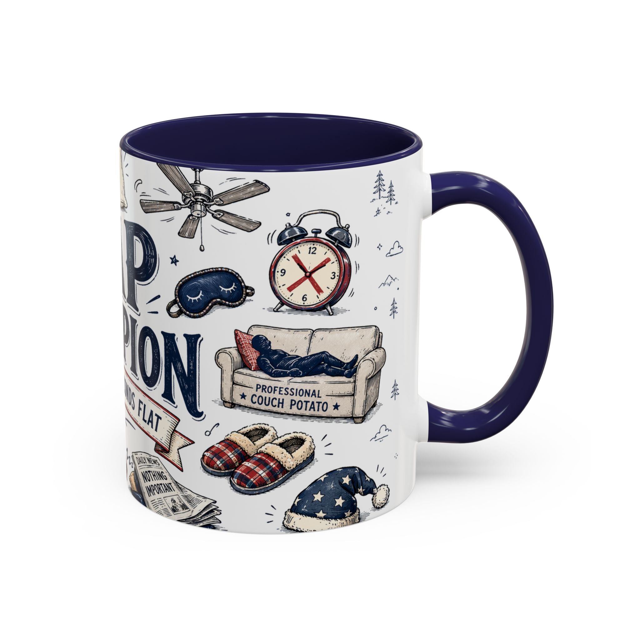 Nap Champion Coffee Mug | Father's Day Gift for Dad | Accent Color Ceramic 11oz 15oz