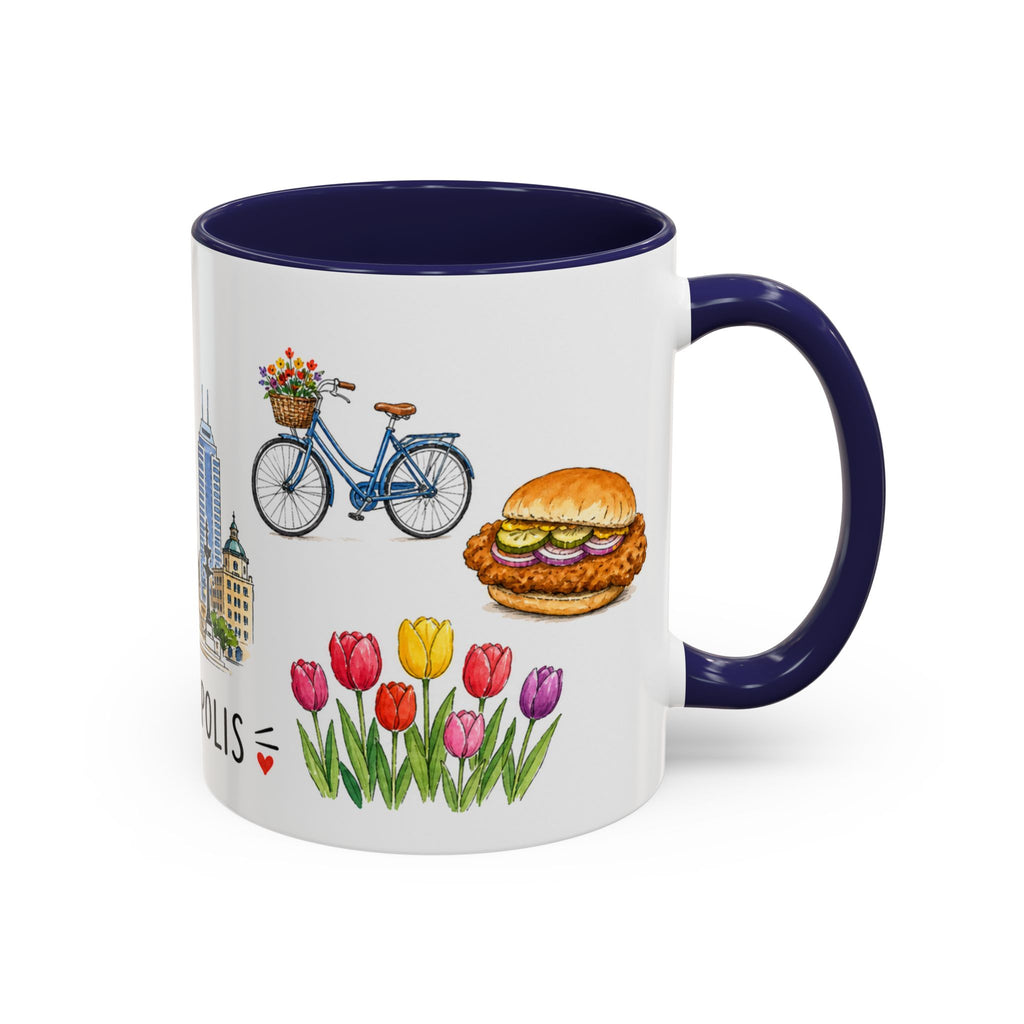 Indianapolis Illustrated Travel Mug | City Souvenir Accent Coffee Mug | 11oz 15oz Ceramic Cup