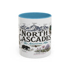 North Cascades National Park Coffee Mug | Washington Alpine Glacier Hiking Gift | Accent Color Ceramic 11oz 15oz