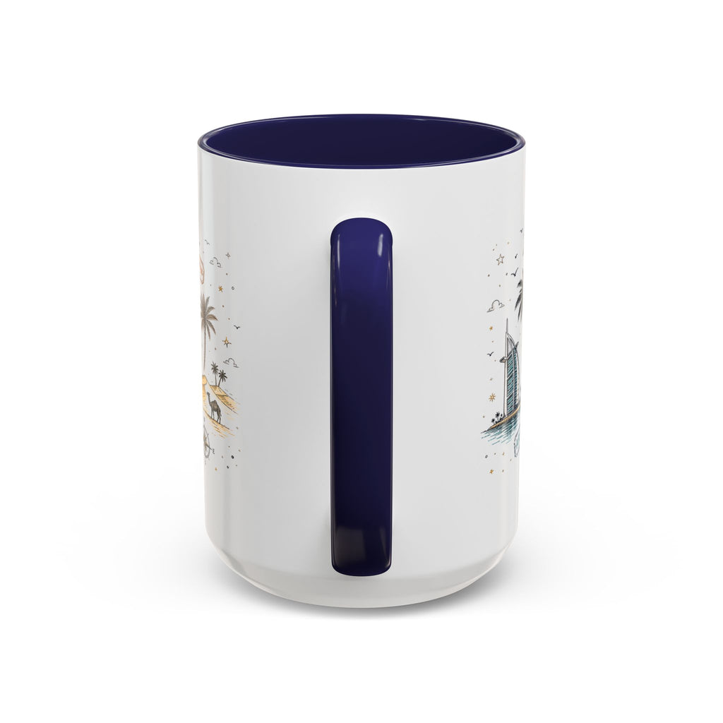 Dubai Coffee Mug | UAE Souvenir Travel Gift | Accent Color Ceramic 11oz 15oz