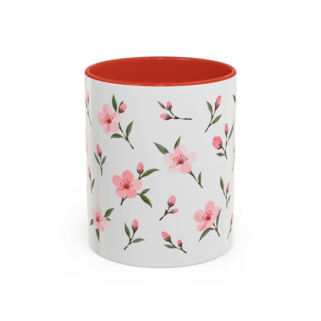 Delaware Peach Blossom Mug, State Flower Floral Coffee Cup, 11oz Botanical Gift