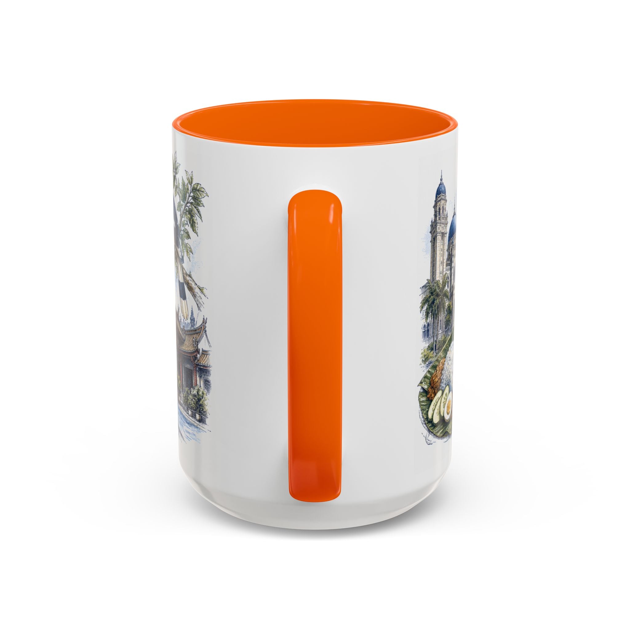 Johor Bahru Coffee Mug | Malaysia Travel Souvenir | Vintage Illustrated City Gift | 11 oz 15 oz Accent Mug