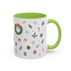 Christmas Candle Mug | Holly Wreath Watercolor Holiday Gift | Accent Cup 11oz 15oz