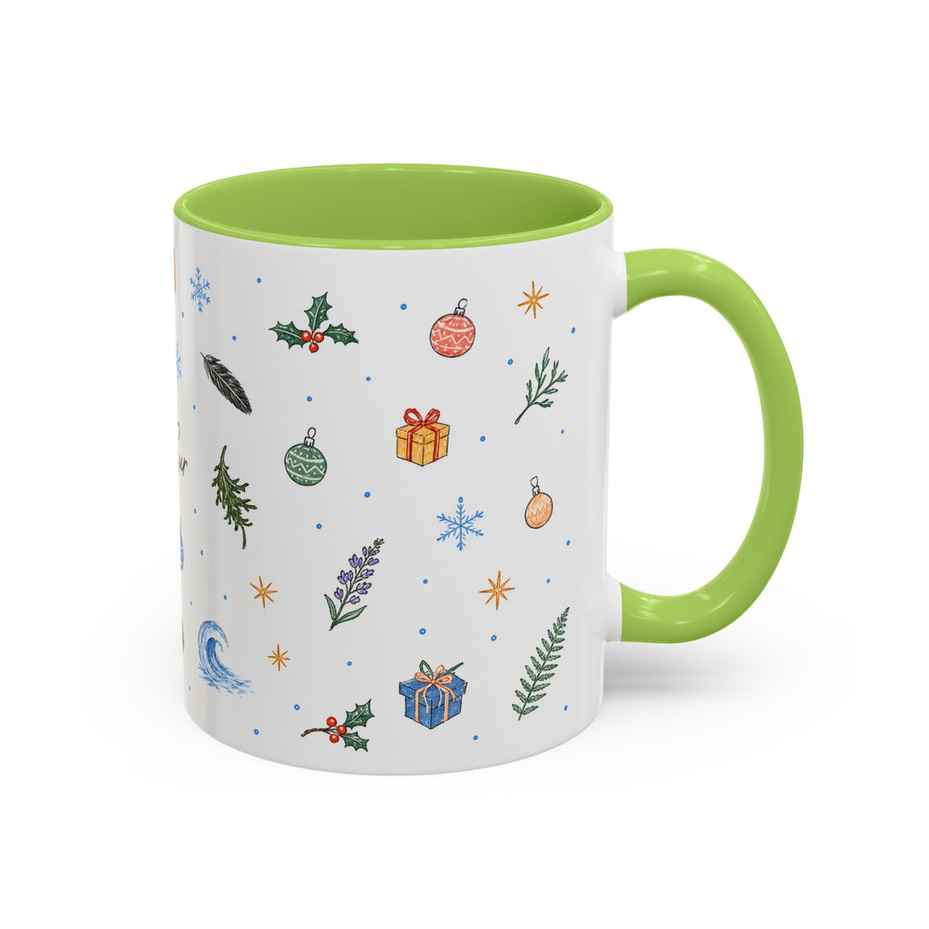 Big Sur Christmas Mug | Watercolor Travel Souvenir | Holiday Gift | Accent Ceramic Coffee Cup 11oz 15oz