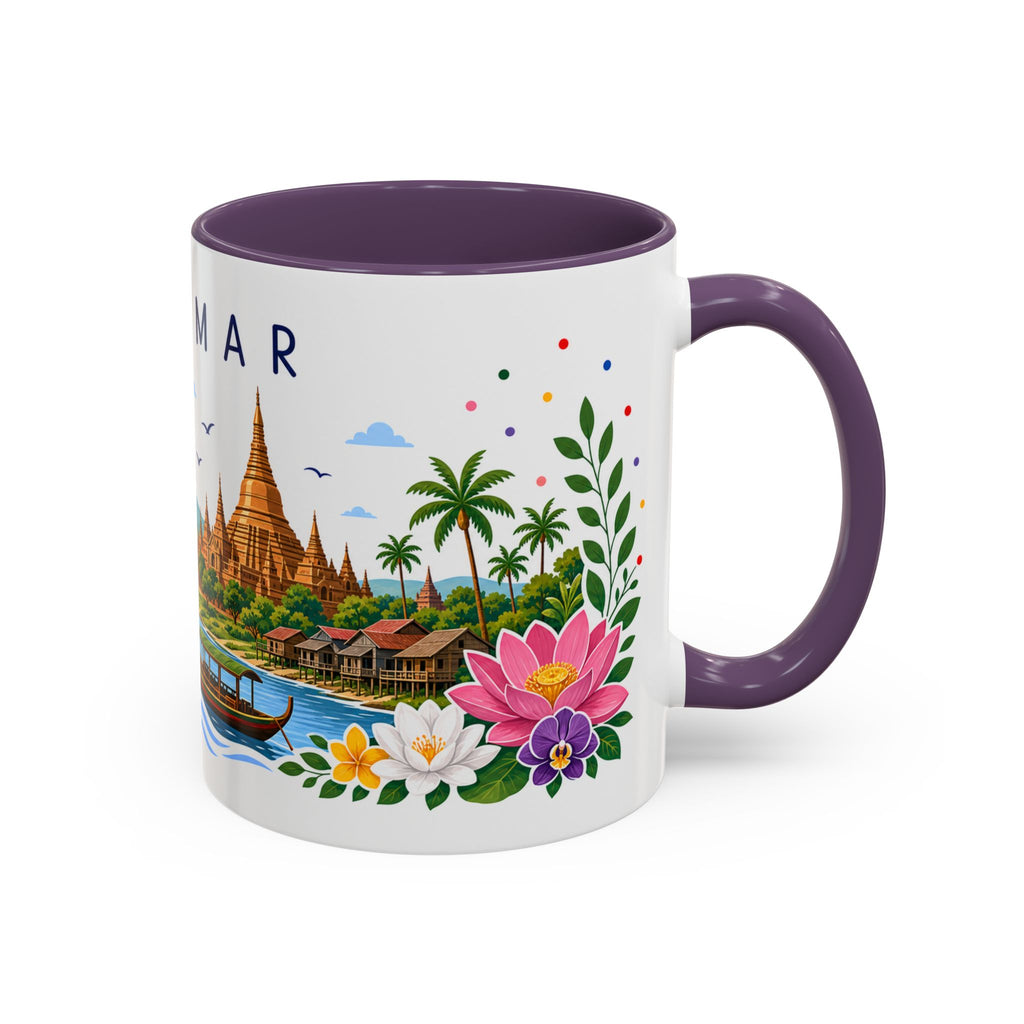 Myanmar Coffee Mug | Travel Souvenir Accent Mug | Place Gift Ceramic Cup 11oz 15oz
