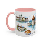 Lucerne Illustrated Travel Mug | City Souvenir Accent Coffee Mug | 11oz 15oz Ceramic Cup