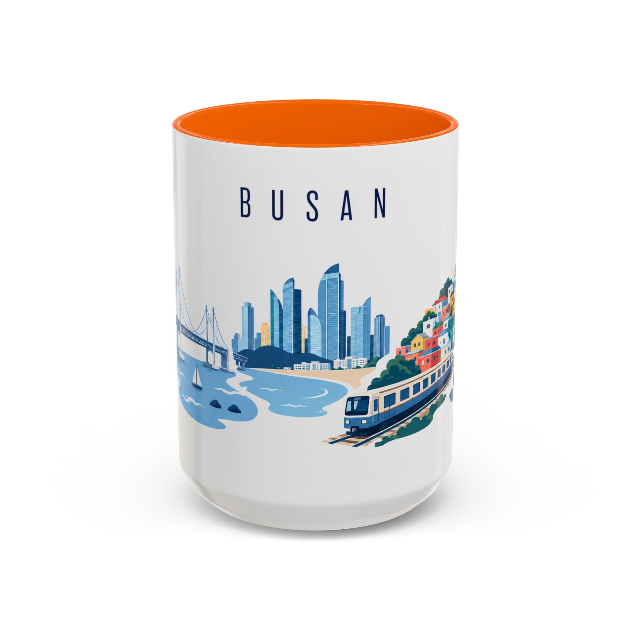 Busan Coffee Mug | South Korea Travel Souvenir | Porcelain Decal City Gift | 11oz 15oz Accent Mug