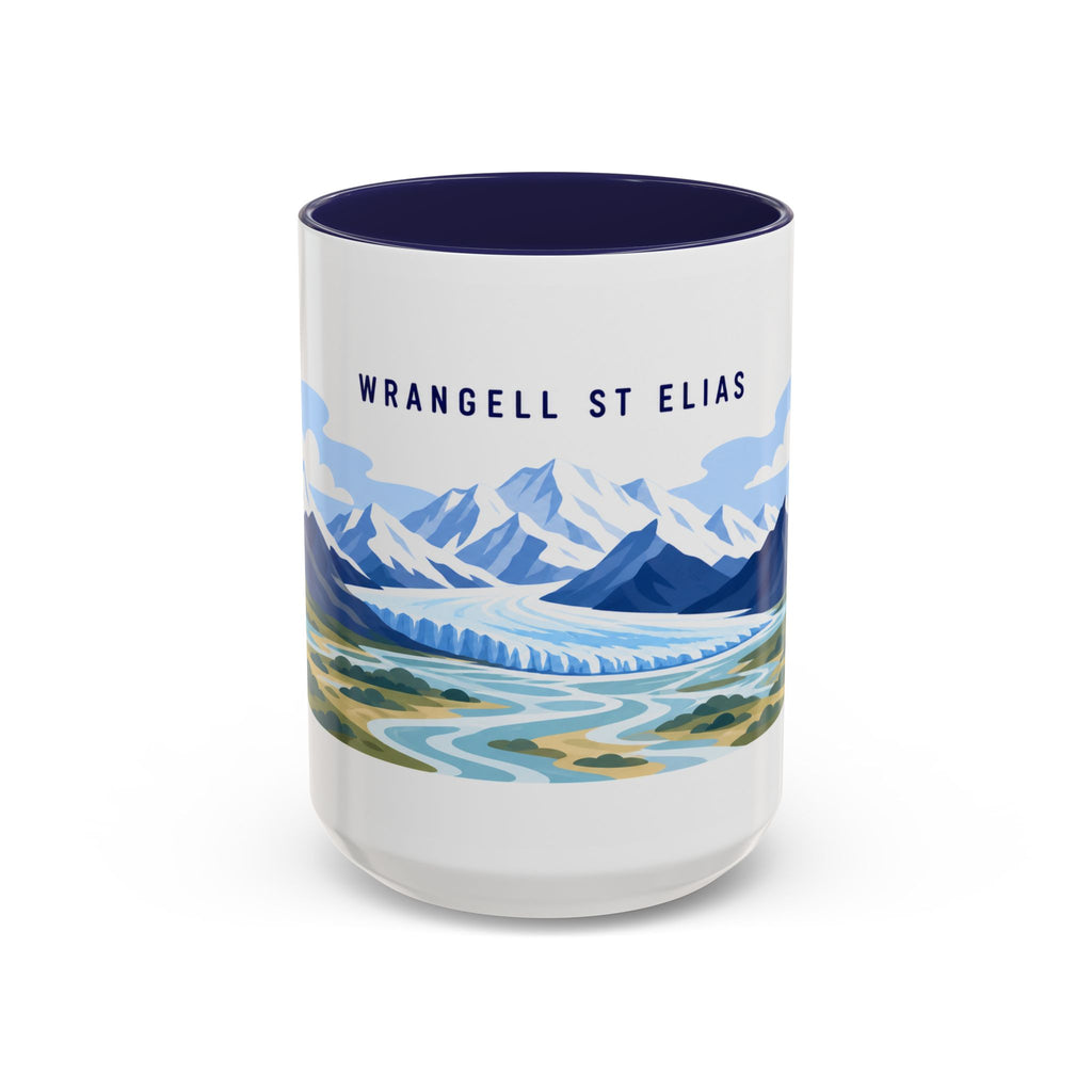 Wrangell-St. Elias National Park Coffee Mug | Solid Color Block Park Souvenir | 11oz 15oz Accent Mug