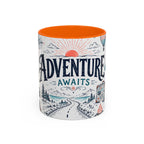 Adventure Awaits Coffee Mug | Class of 2026 Graduation Gift | Accent Color Ceramic 11oz 15oz