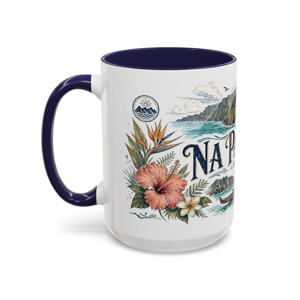 Na Pali Coast Mug, Hawaii Travel Souvenir, Bucket List Gift, Accent Ceramic Coffee Mug 11oz 15oz