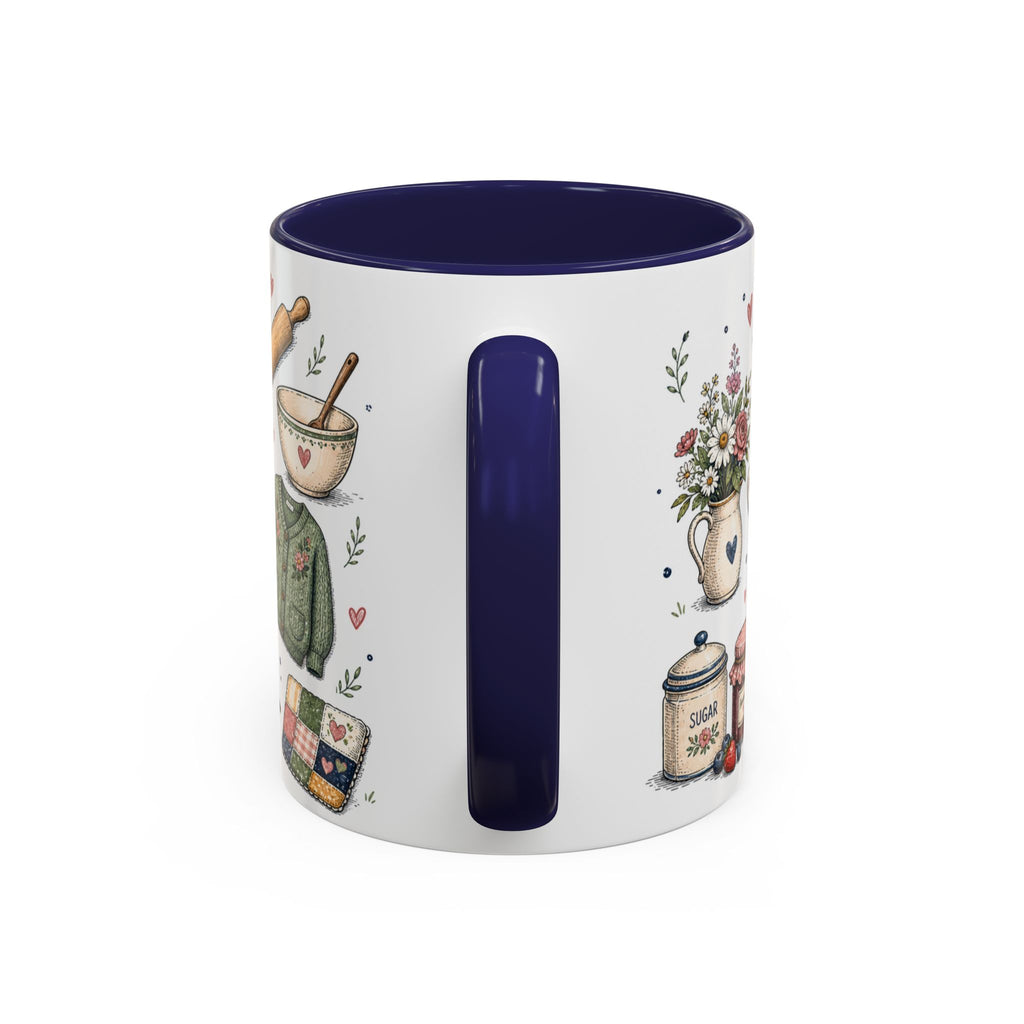 Grandma Makes Life Sweeter Coffee Mug | Gift From Grandkids | Accent Color Ceramic 11oz 15oz