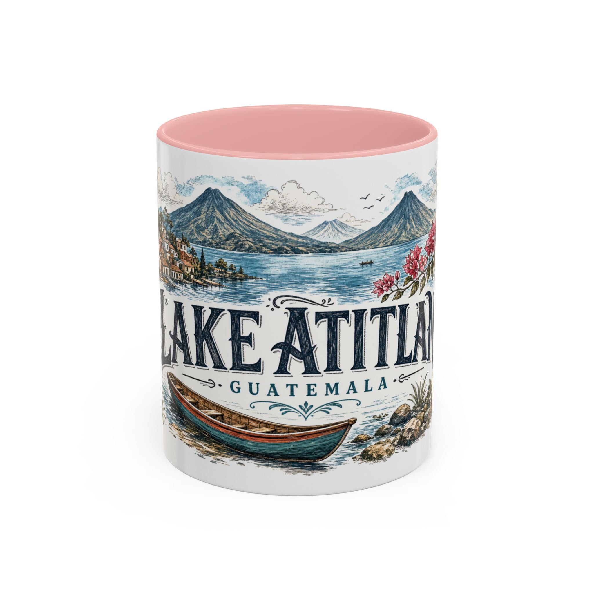 Lake Atitlan Mug, Guatemala Travel Souvenir, Bucket List Gift, Accent Ceramic Coffee Mug 11oz 15oz