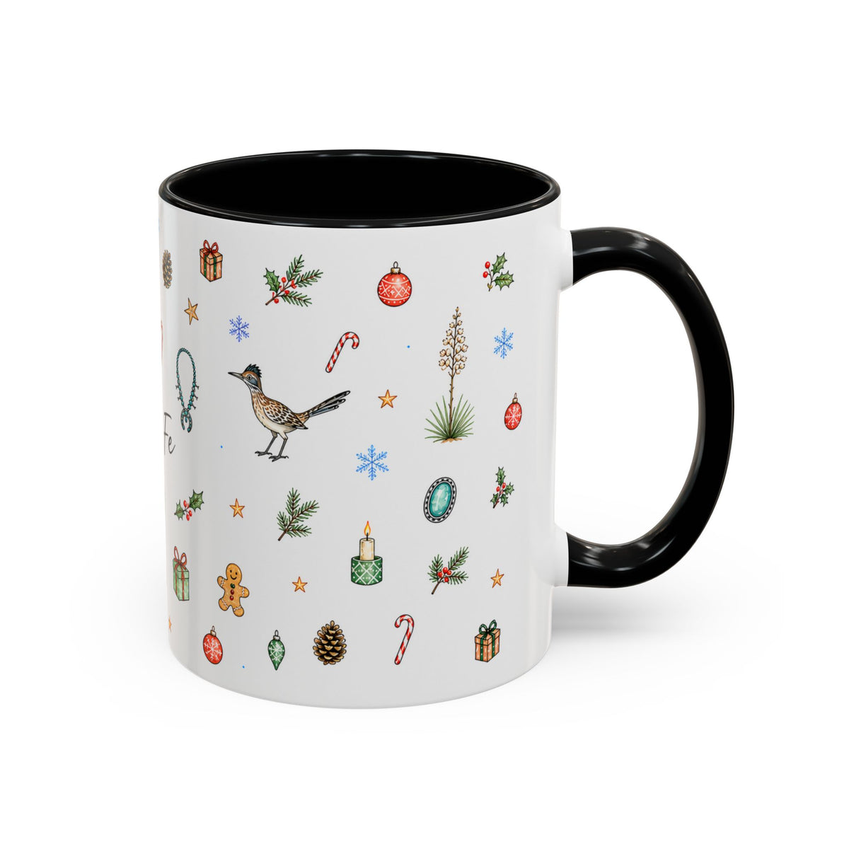 Santa Fe Christmas Mug | Watercolor City Souvenir | Ceramic Coffee Cup (11oz 15oz)