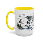 Glacier Bay National Park Coffee Mug | Alaska Wilderness Kayaking Gift | Accent Color Ceramic 11oz 15oz