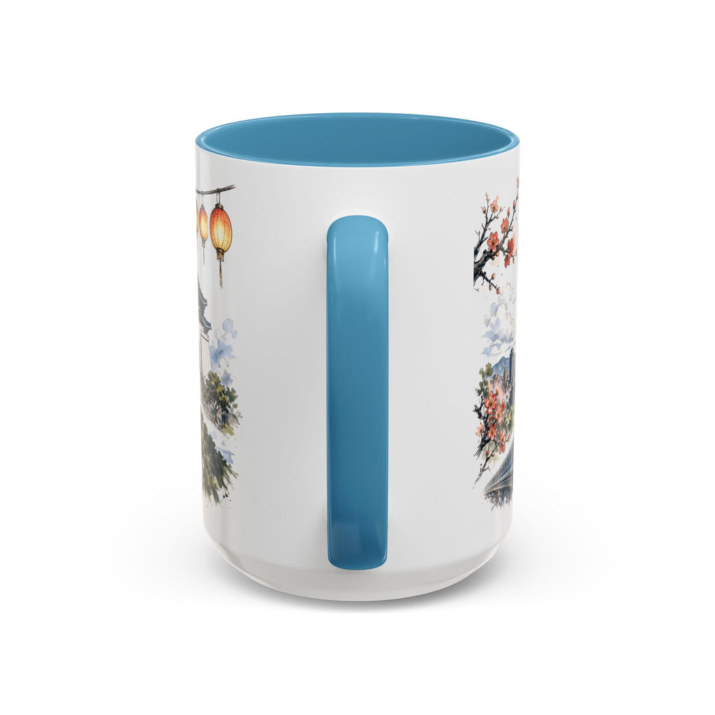 Taipei Coffee Mug | Taiwan Travel Souvenir | Vintage Illustrated City Gift | 11 oz 15 oz Accent Mug