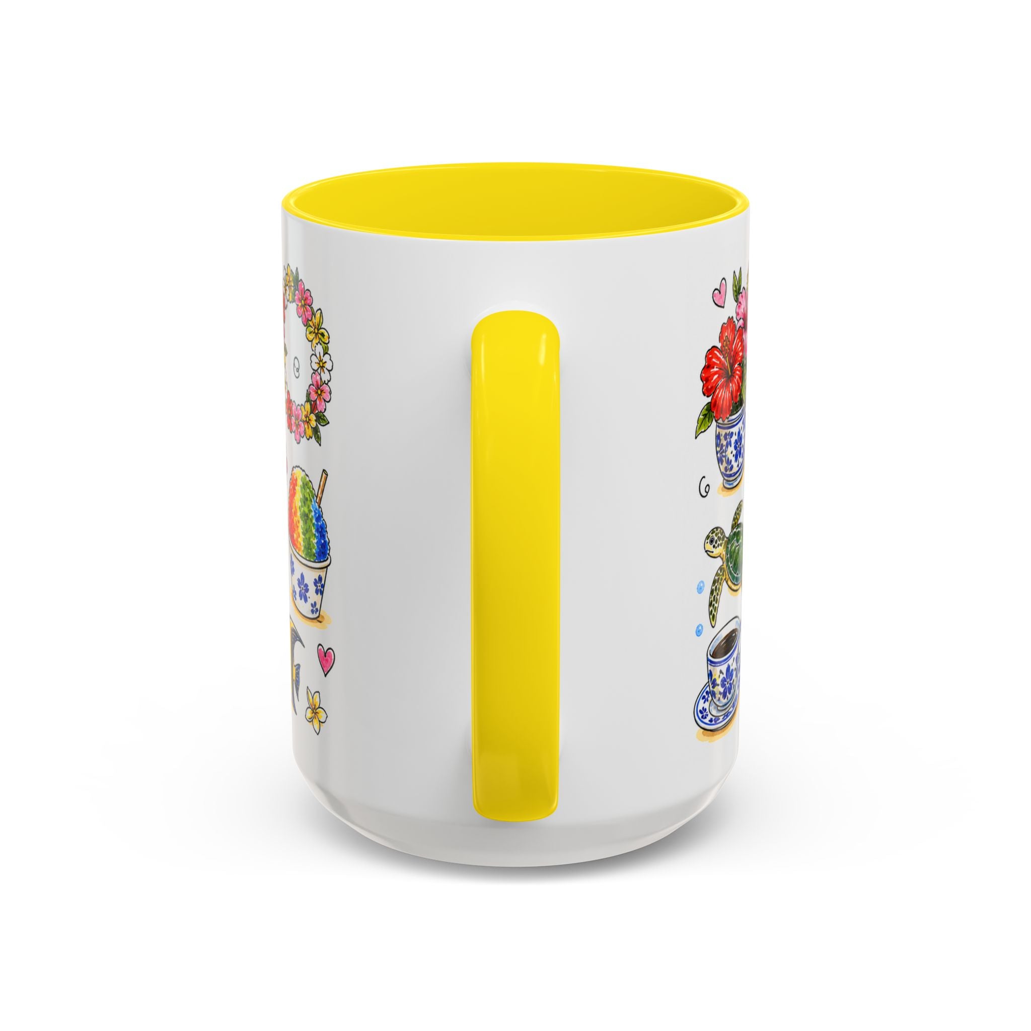 Honolulu Illustrated Travel Mug | City Souvenir Accent Coffee Mug | 11oz 15oz Ceramic Cup