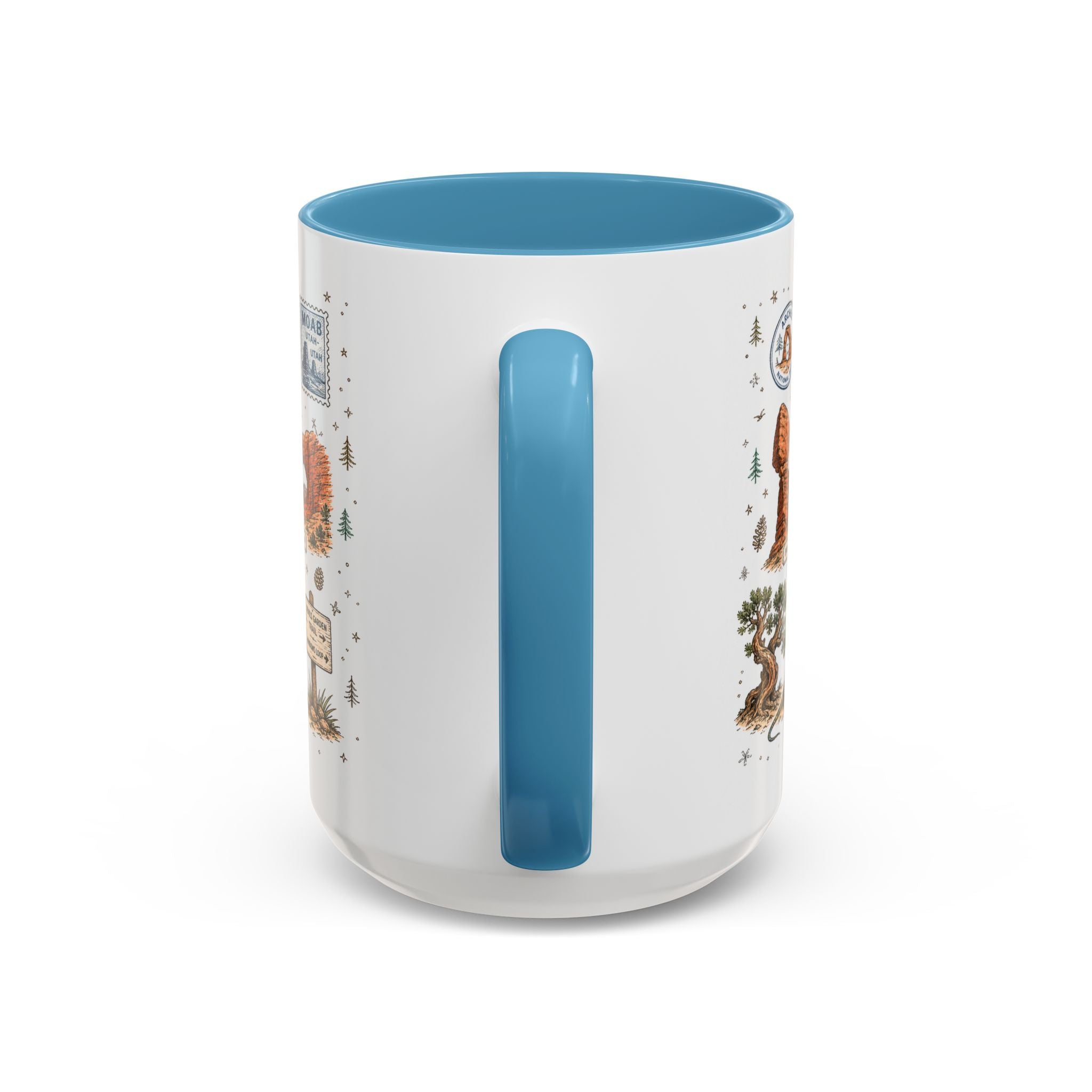 Arches Coffee Mug | National Park Hiking Utah Gift | Accent Color Ceramic 11oz 15oz