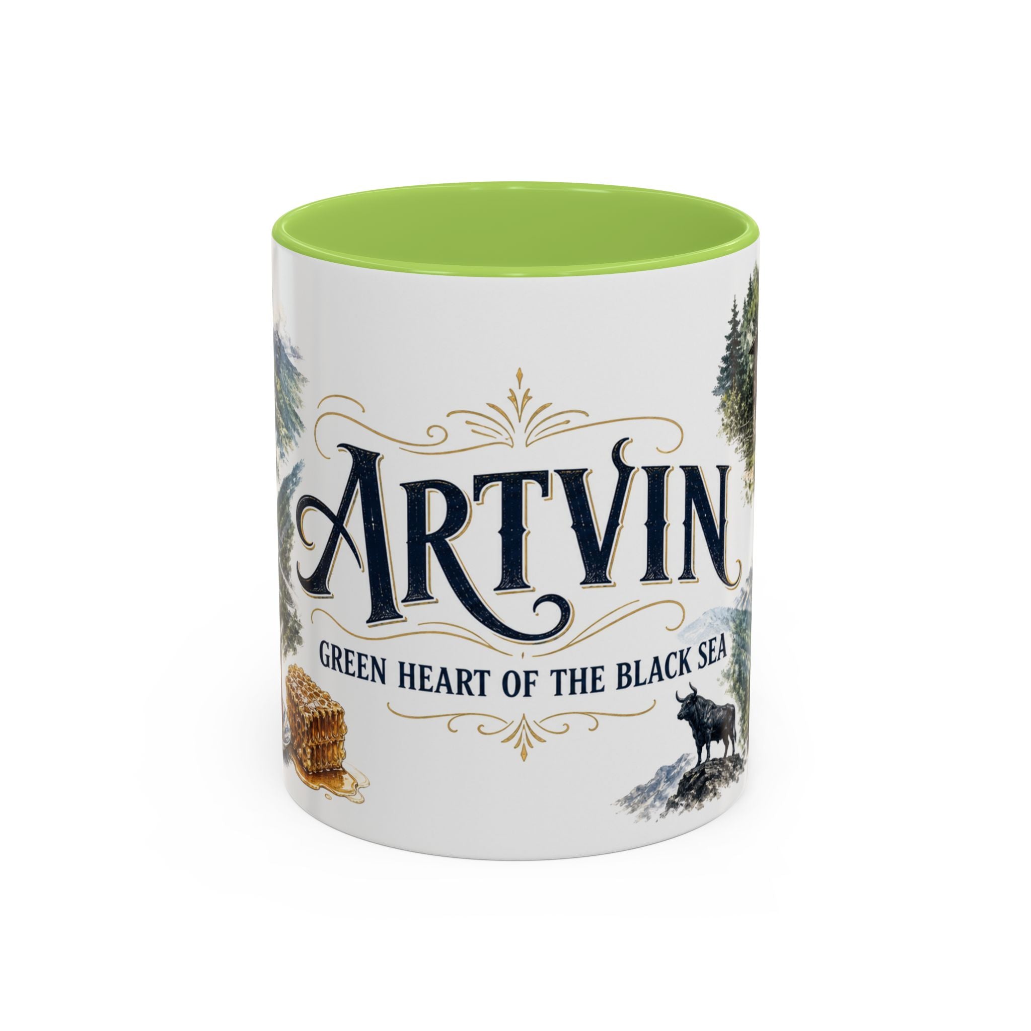 Artvin Coffee Mug | Turkey Travel Souvenir | Vintage Illustrated City Gift | 11 oz 15 oz Accent Mug