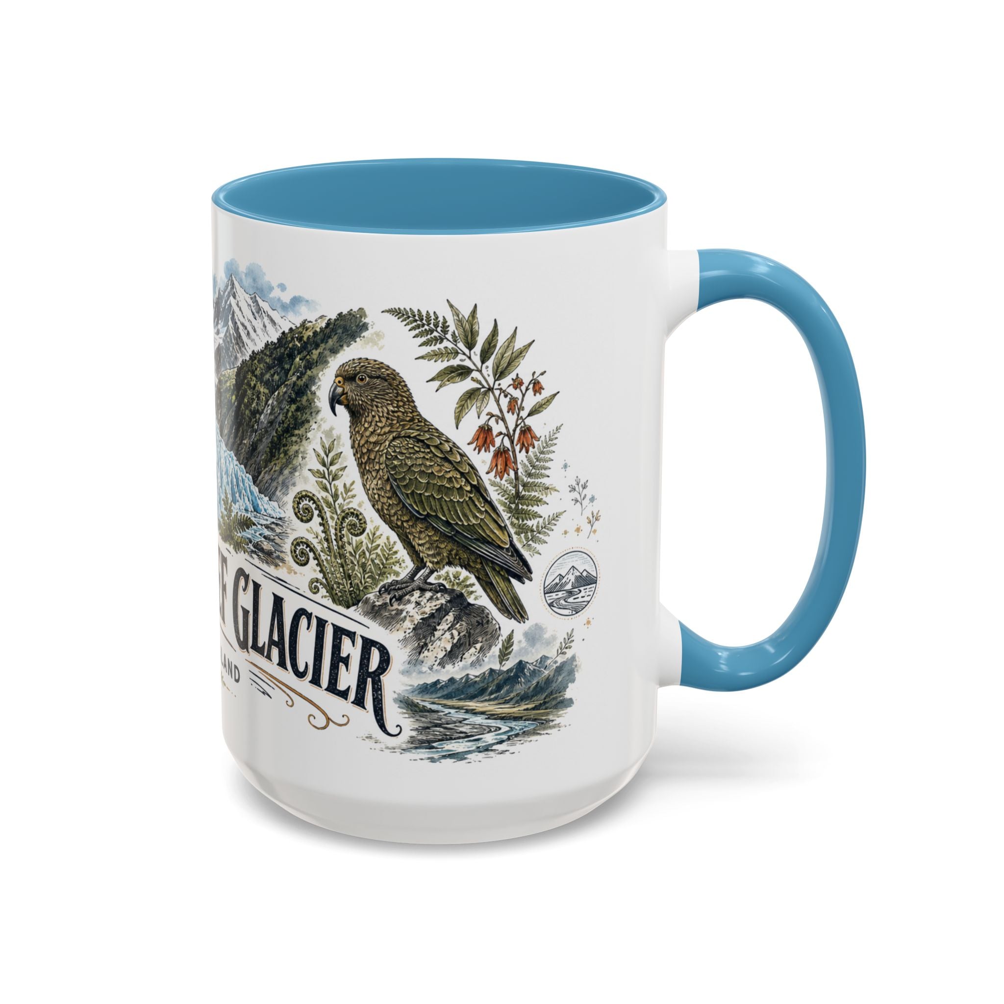 Franz Josef Glacier Mug, New Zealand Travel Souvenir, Bucket List Gift, Accent Ceramic Coffee Mug 11oz 15oz