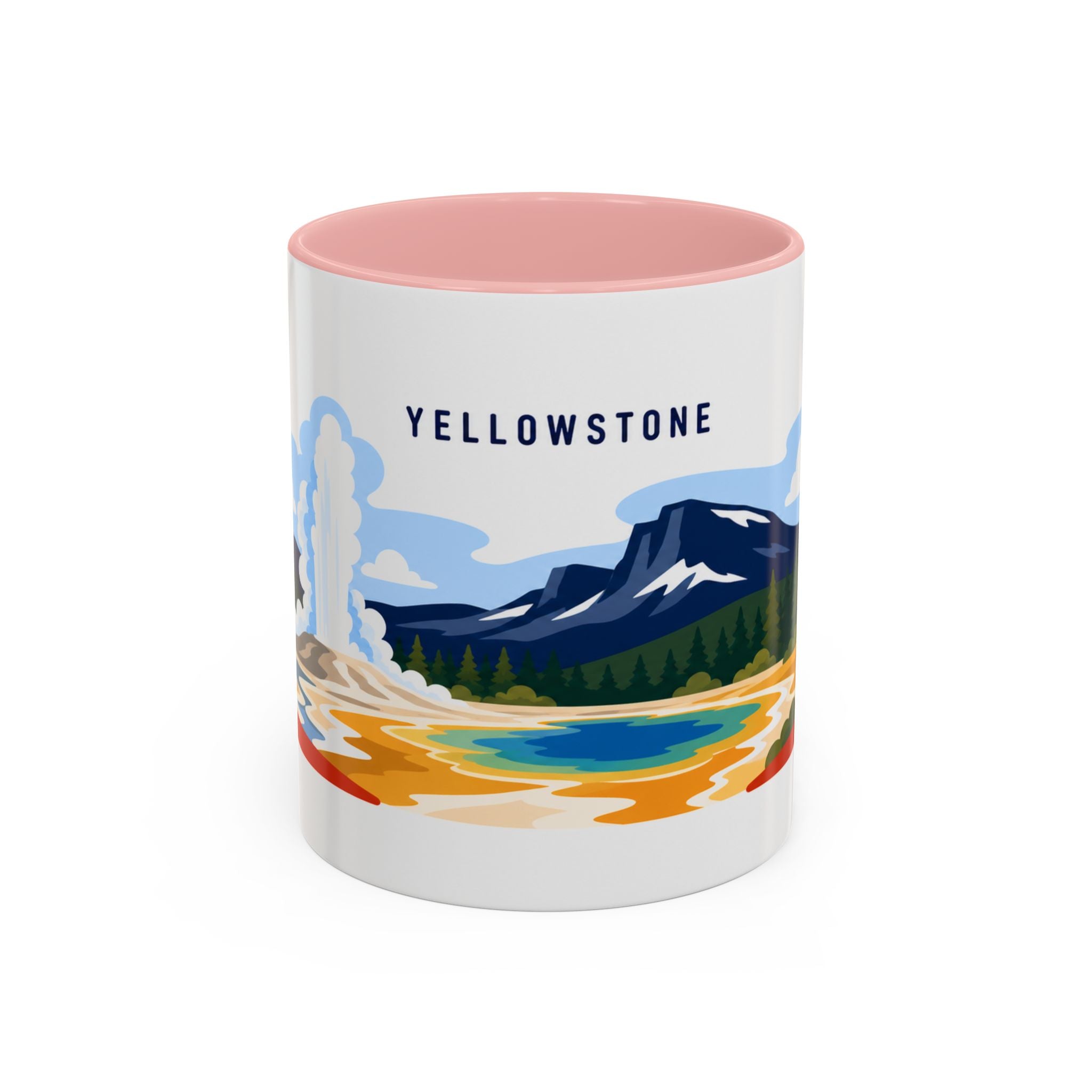 Yellowstone Coffee Mug | Travel Destination Souvenir Gift | Accent Color Ceramic 11oz 15oz