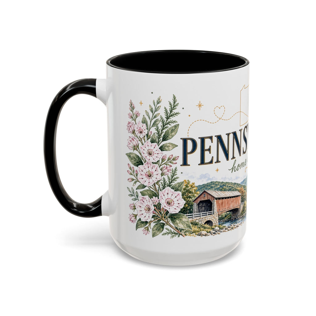 Pennsylvania Home State Mug | Moving Away Gift | Long Distance Friendship Coffee Cup | 11oz 15oz Accent Mug