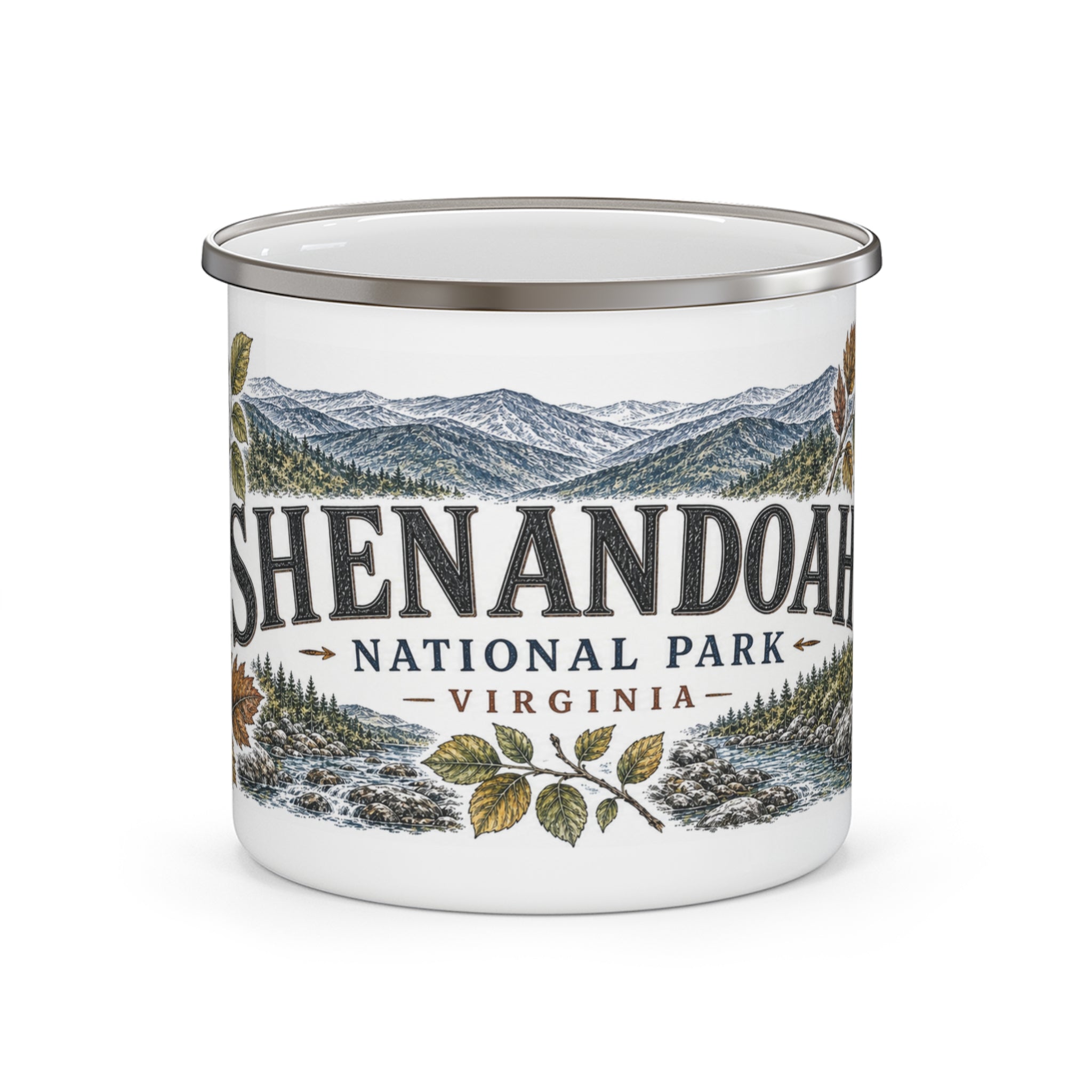 Shenandoah National Park Vintage Enamel Camping Mug | 12oz National Park Hiking Gift