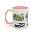 Charlotte Illustrated Travel Mug | City Souvenir Accent Coffee Mug | 11oz 15oz Ceramic Cup