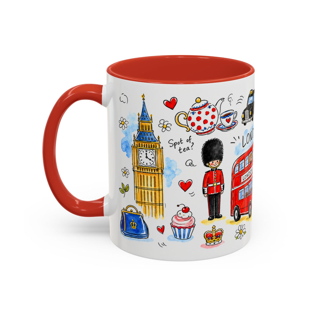 London Travel Mug | European City Souvenir Accent Coffee Mug | 11oz 15oz Ceramic Cup