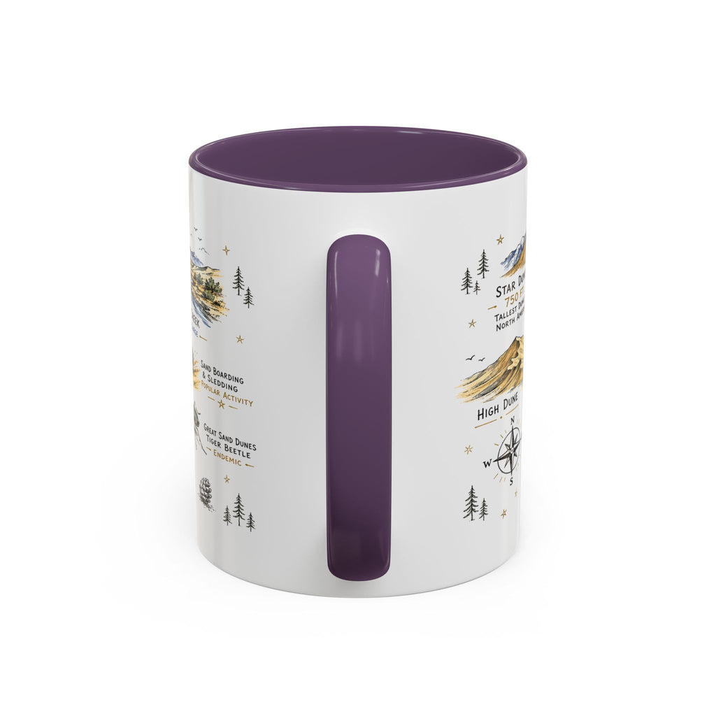 Great Sand Dunes National Park Coffee Mug | Colorado Desert Mountain Dunes Gift | Accent Color Ceramic 11oz 15oz