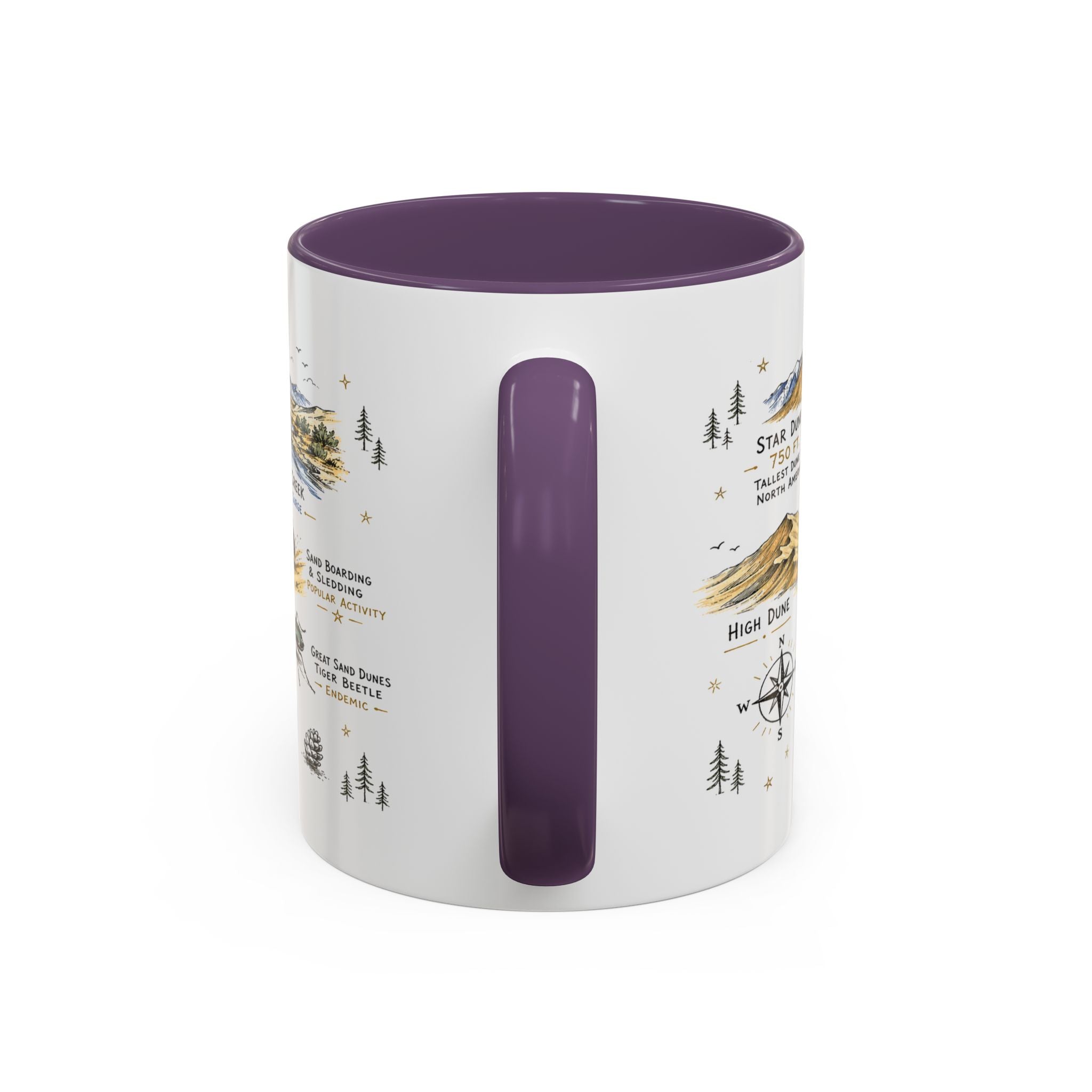 Great Sand Dunes National Park Coffee Mug | Colorado Desert Mountain Dunes Gift | Accent Color Ceramic 11oz 15oz