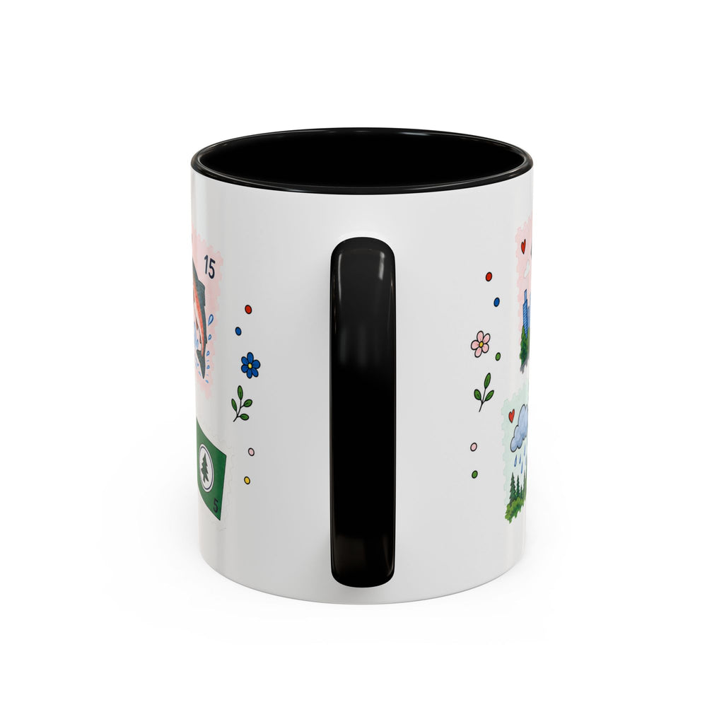 Seattle Coffee Mug | Postage Stamp Collage Mug | Travel Souvenir Accent Cup 11oz 15oz