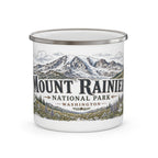 Mount Rainier National Park Vintage Enamel Camping Mug | 12oz National Park Hiking Gift