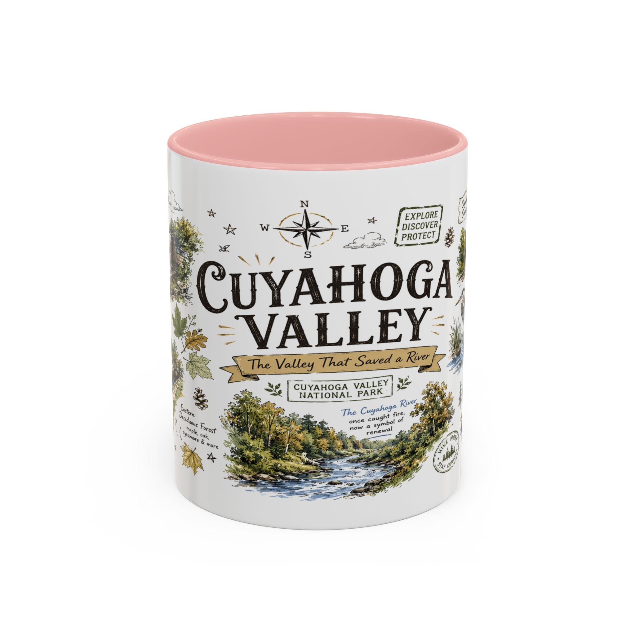 Cuyahoga Valley National Park Coffee Mug | Ohio River Valley Waterfall Gift | Accent Color Ceramic 11oz 15oz