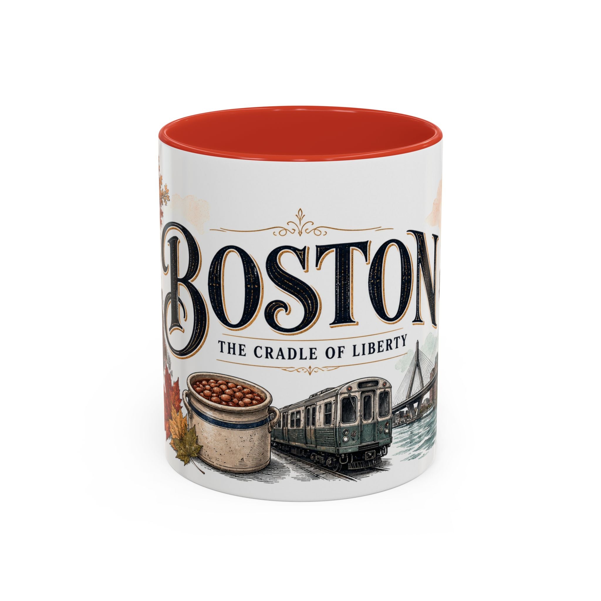 Boston Coffee Mug | United States Travel Souvenir | Vintage Illustrated City Gift | 11 oz 15 oz Accent Mug