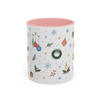 Christmas Ornament Mug | Snowflake Watercolor Holiday Gift | Accent Cup 11oz 15oz