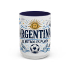 Argentina Soccer Coffee Mug | Soccer Fan Gift | Accent Color Ceramic 11oz 15oz Match Day Cup