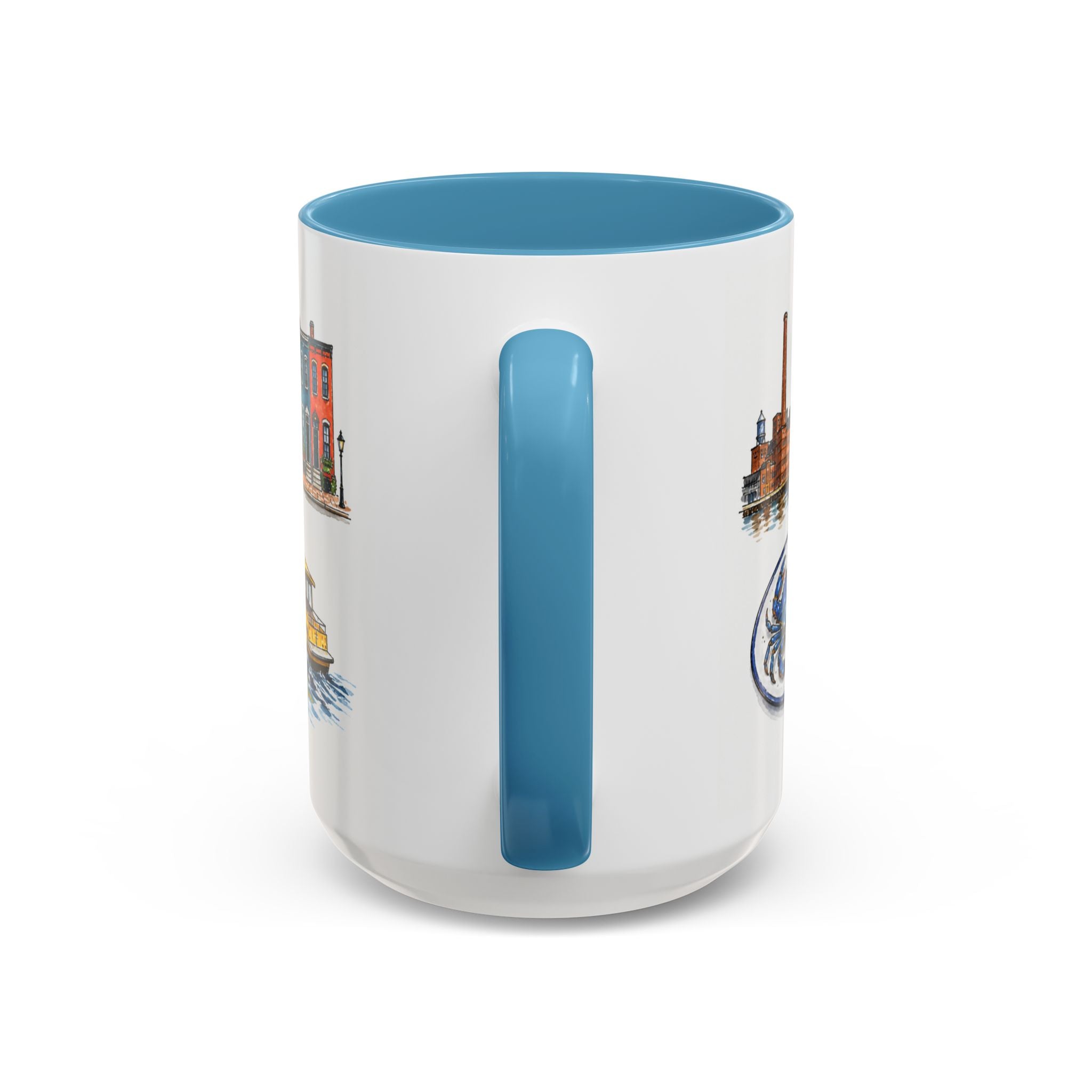 Baltimore Illustrated Travel Mug | City Souvenir Accent Coffee Mug | 11oz 15oz Ceramic Cup