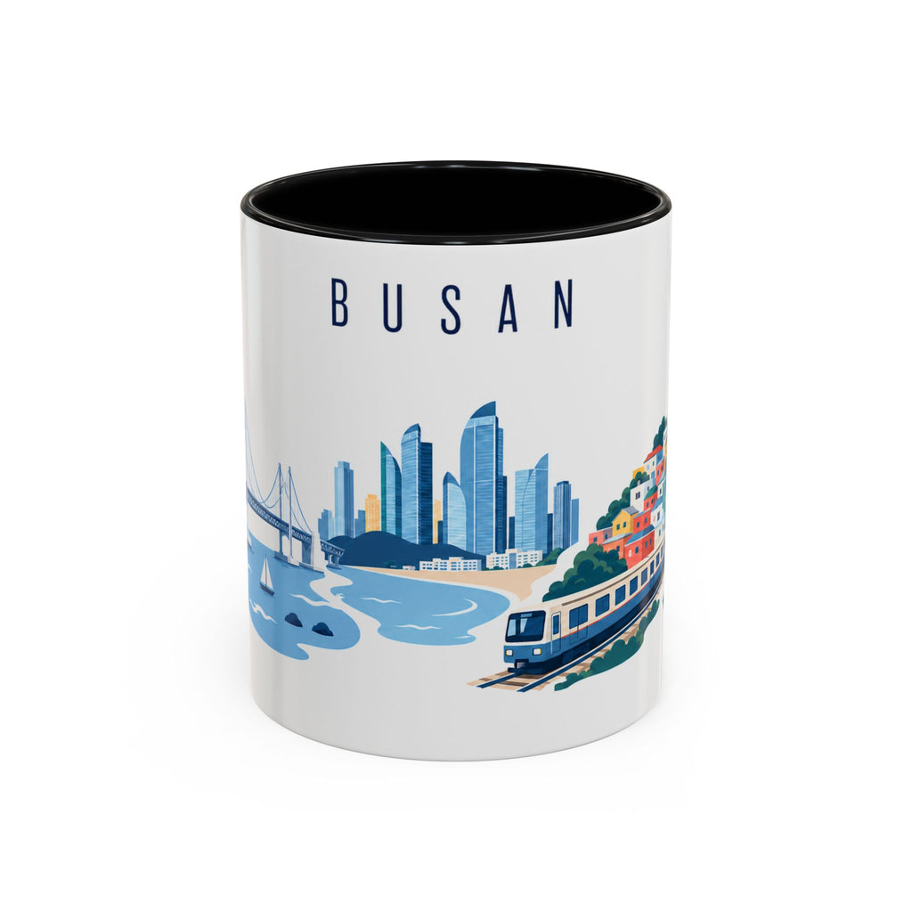 Busan Coffee Mug | South Korea Travel Souvenir | Porcelain Decal City Gift | 11oz 15oz Accent Mug