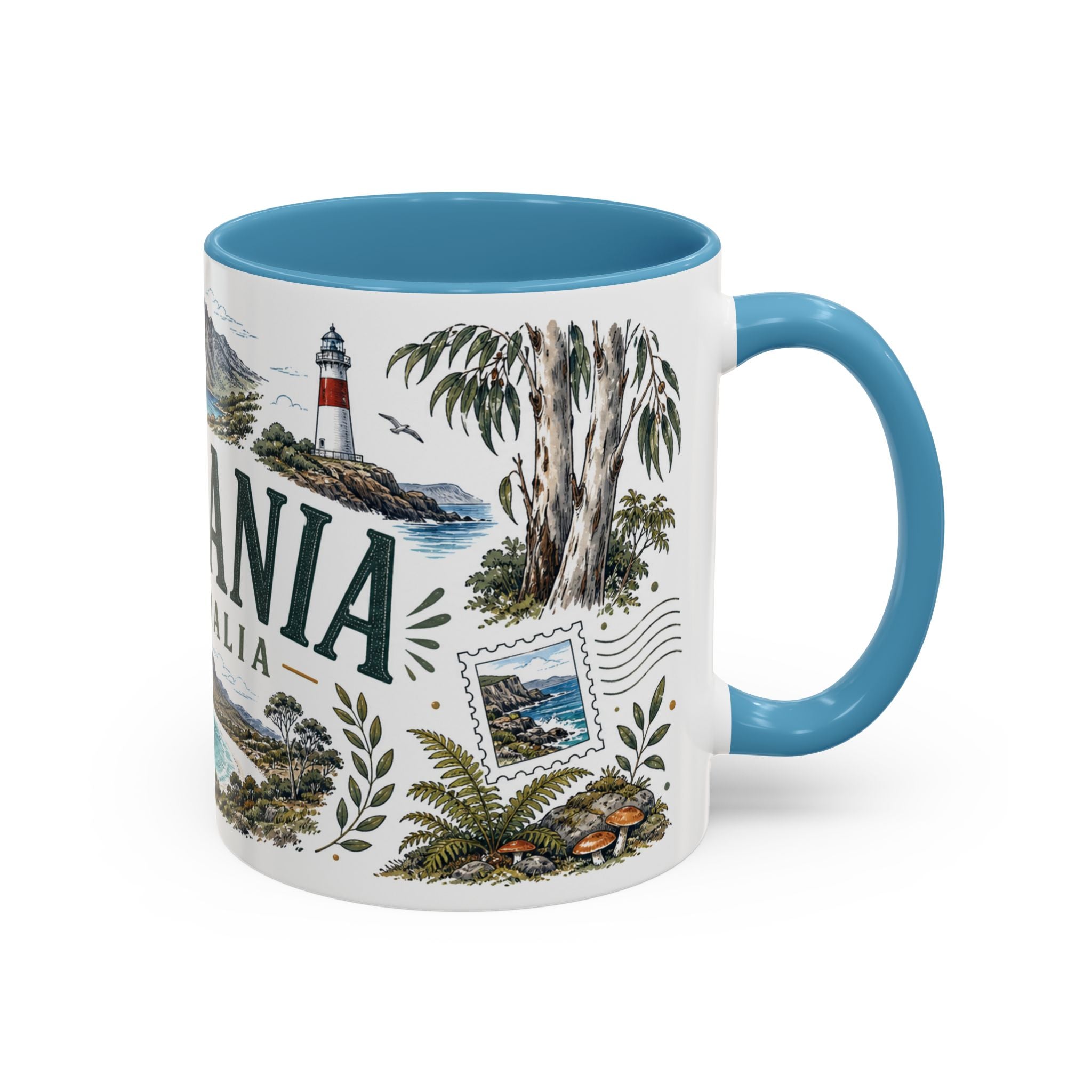 Tasmania Coffee Mug | Travel Destination Souvenir Gift | Accent Color Ceramic 11oz 15oz