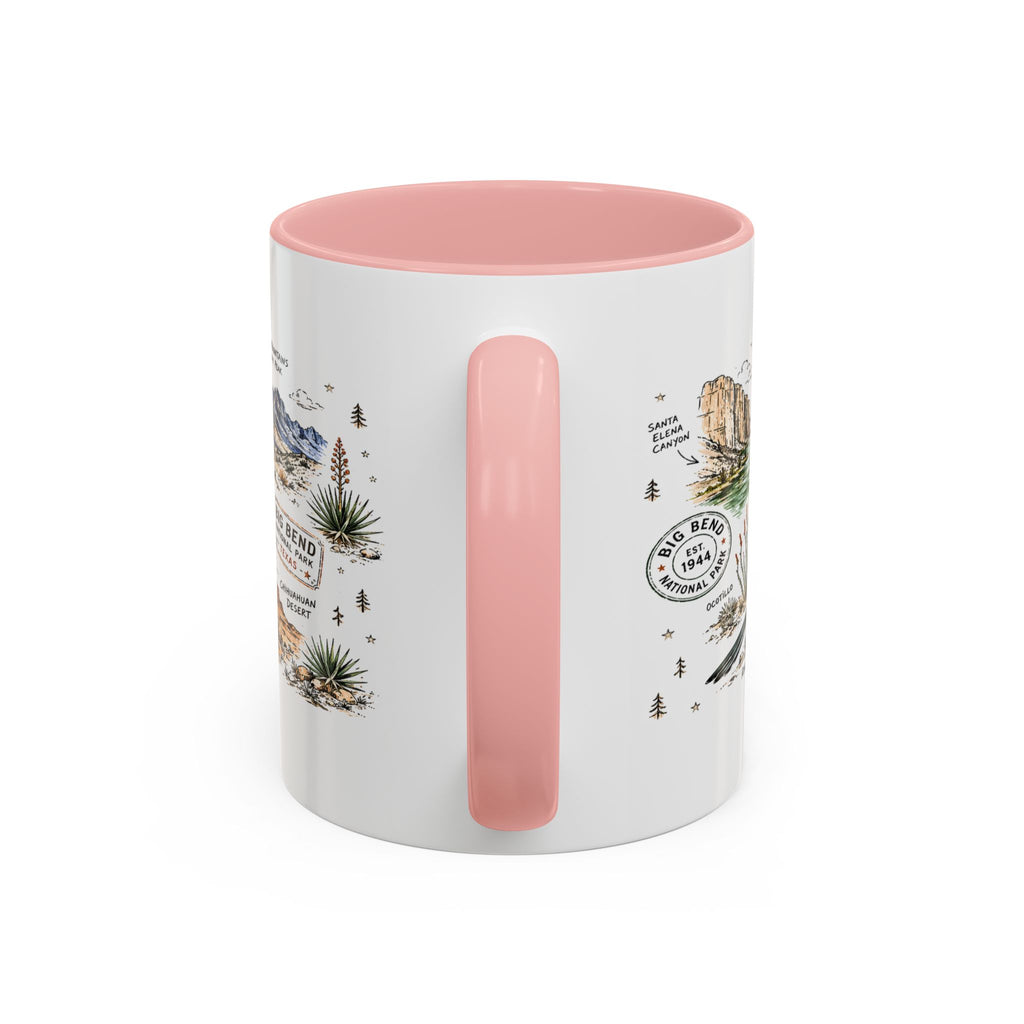 Big Bend National Park Coffee Mug | Texas Desert River Canyon Hiking Gift | Accent Color Ceramic 11oz 15oz