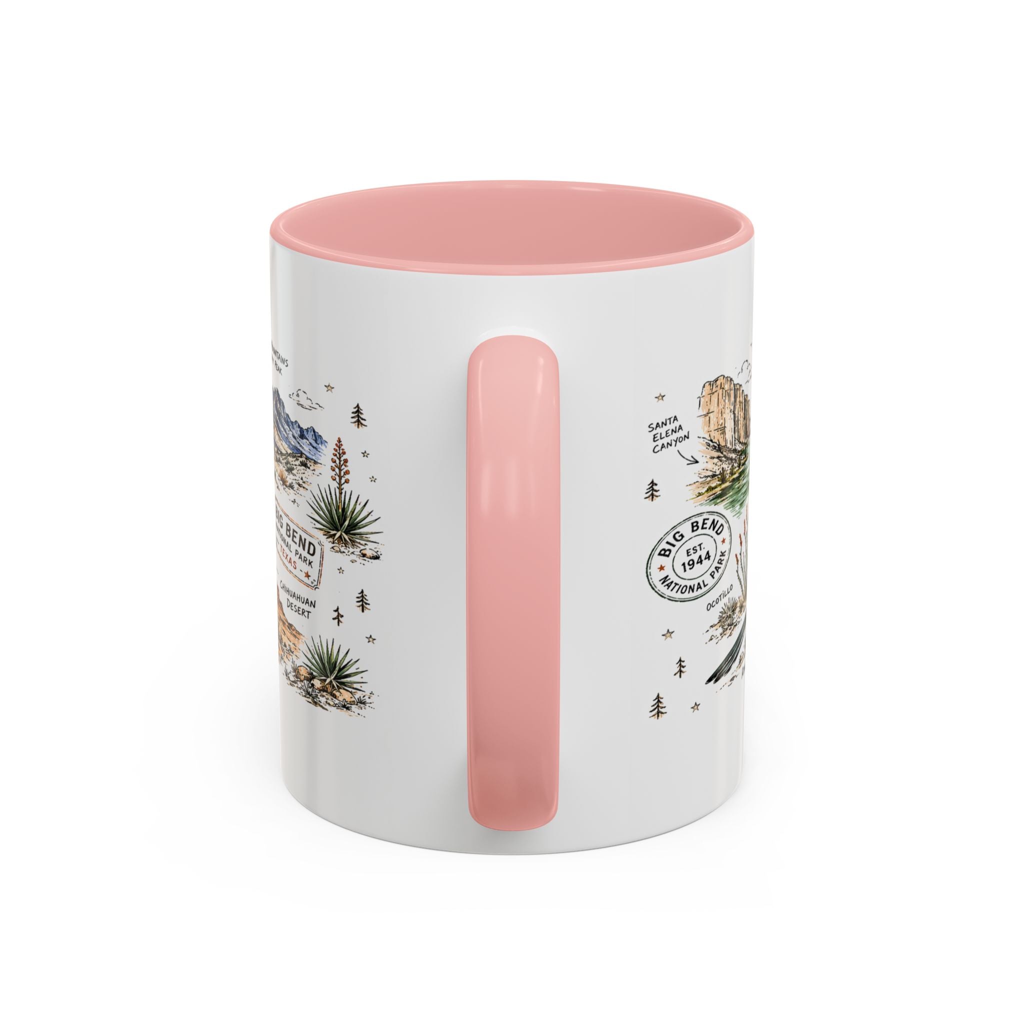 Big Bend National Park Coffee Mug | Texas Desert River Canyon Hiking Gift | Accent Color Ceramic 11oz 15oz